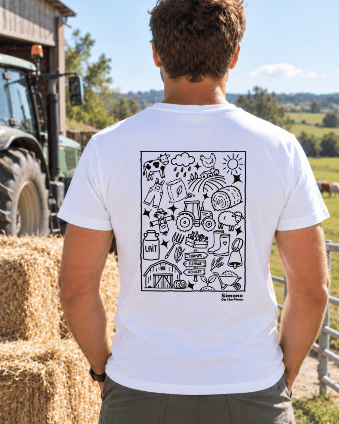 t-shirt agriculteur blanc