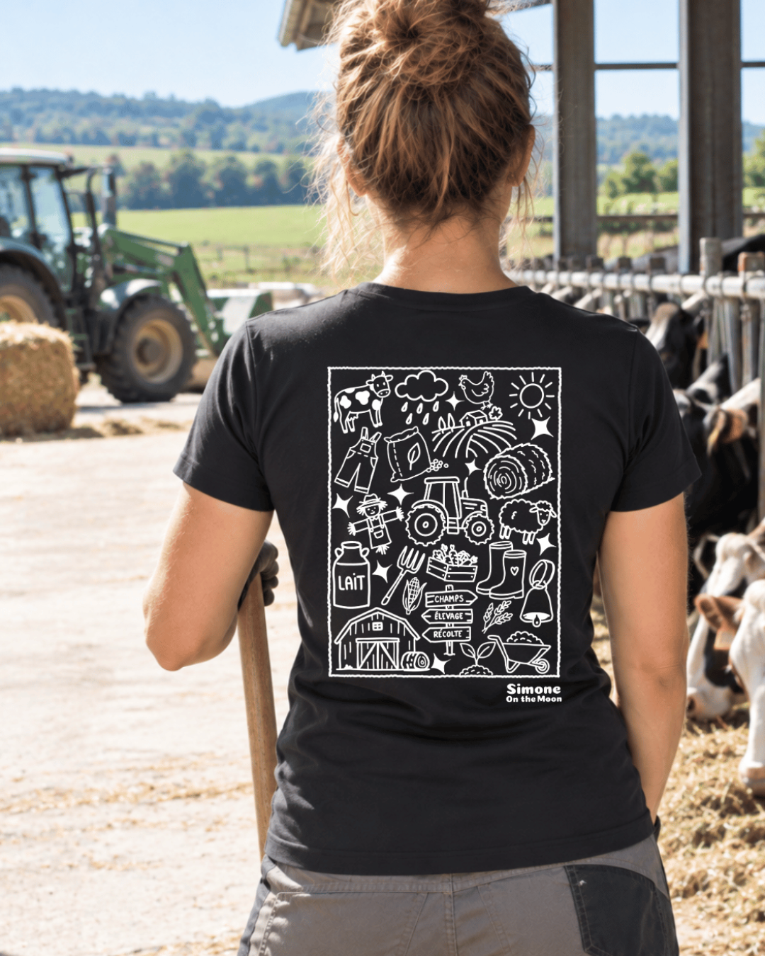 t-shirt noir agriculteur