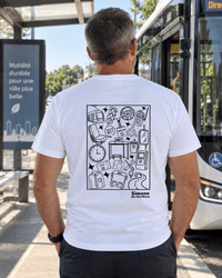 tshirt blanc chauffeur de bus/tram