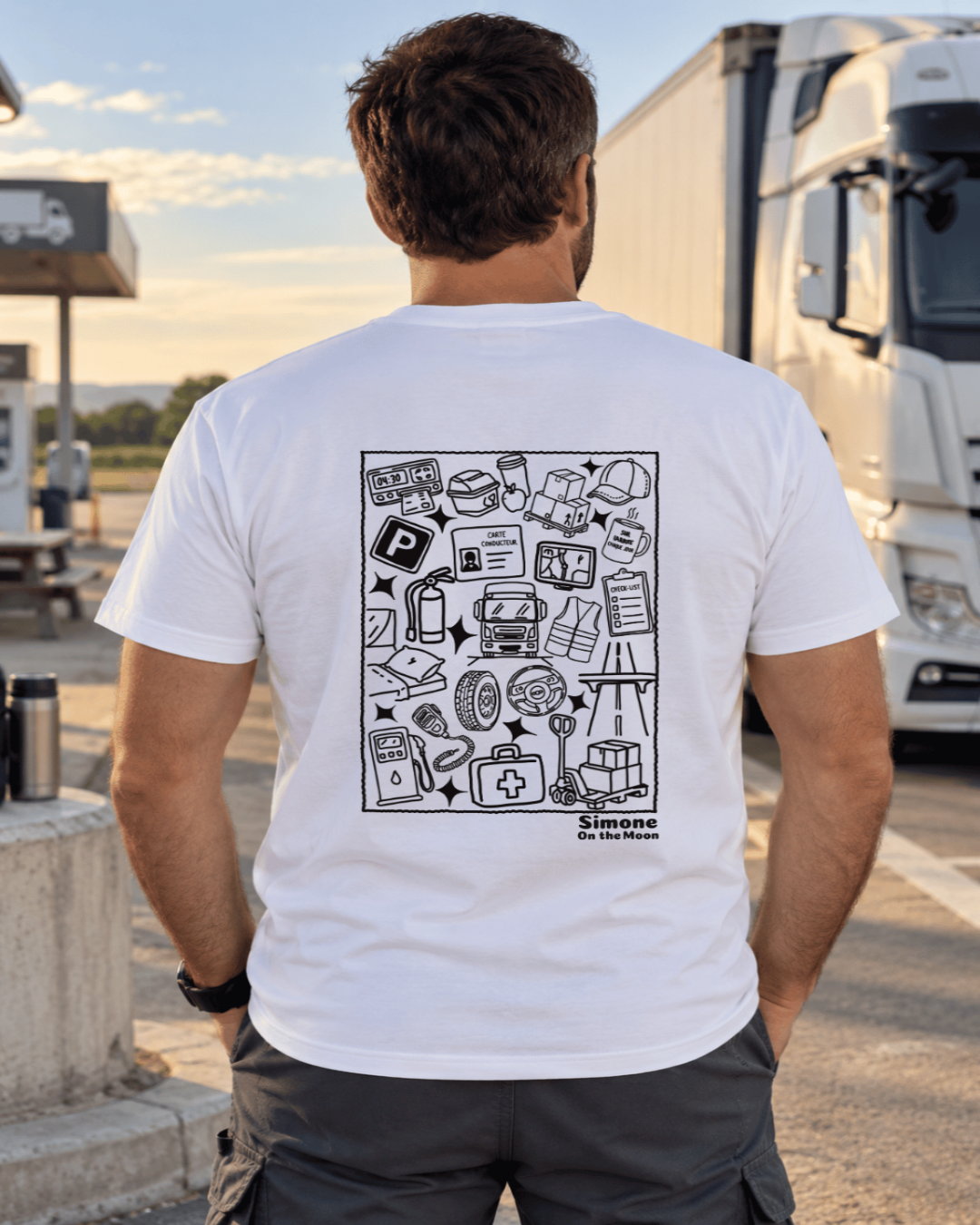 Tshirt blanc chauffeur routier