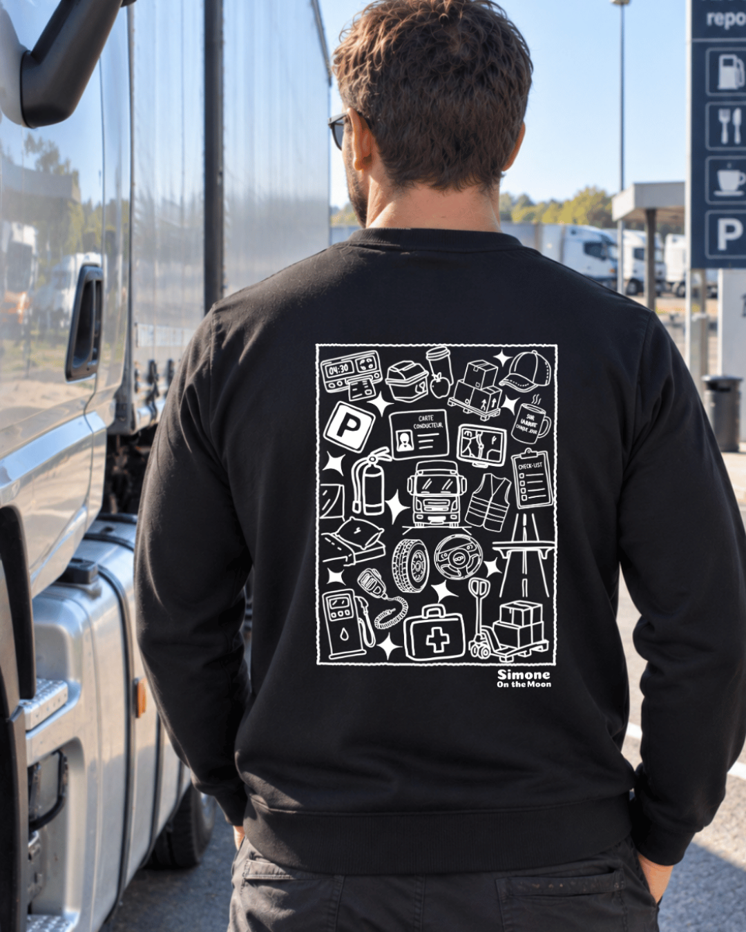 sweat noir chauffeur routier