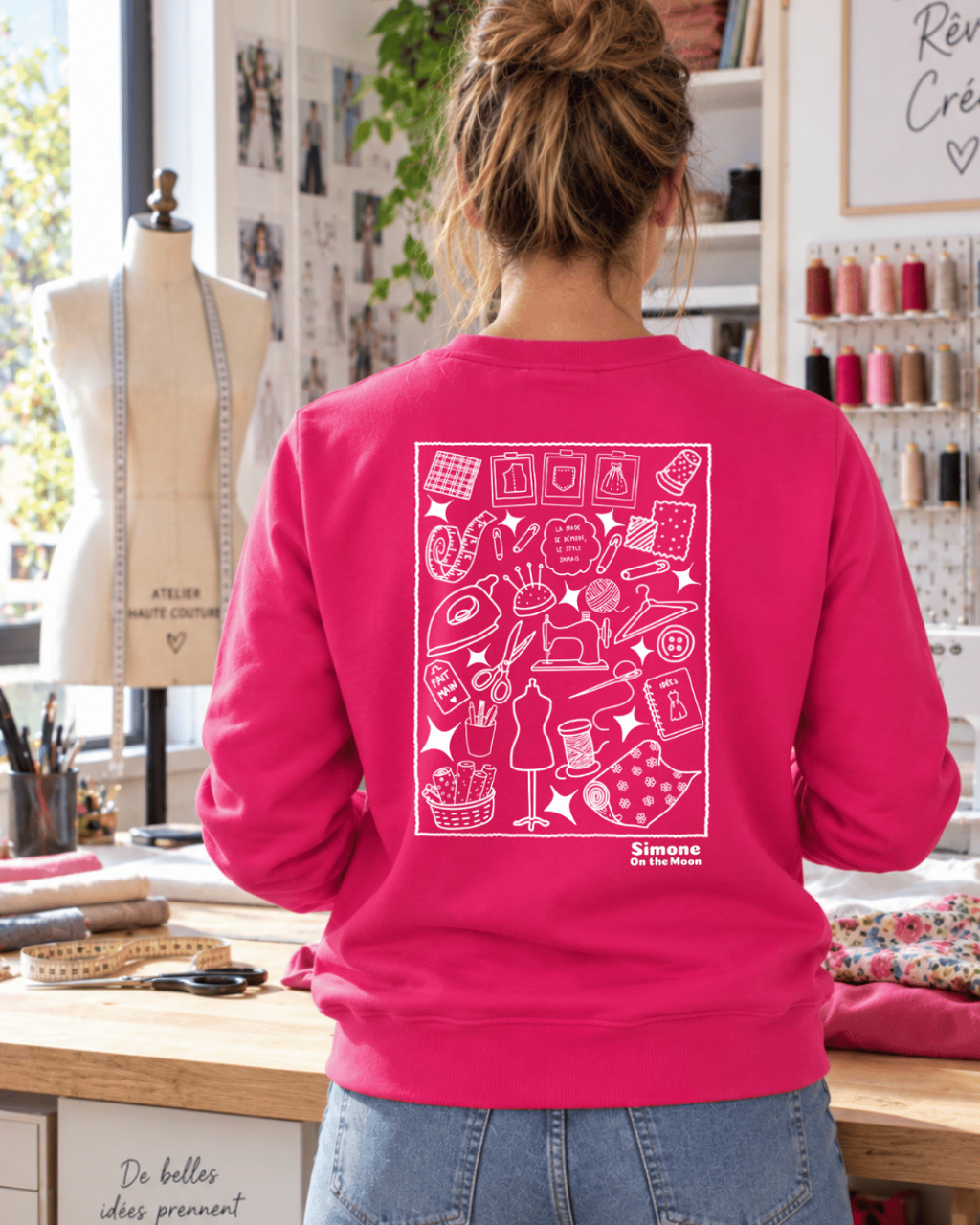 sweat fushia cdu couturier(ère)
