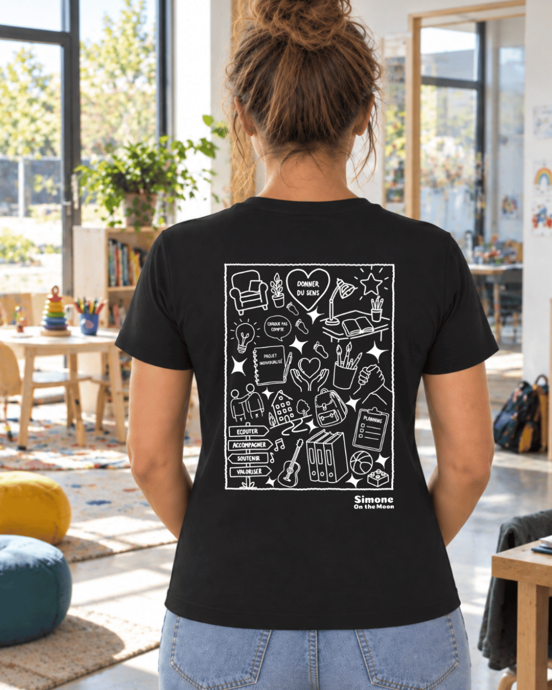 t-shirt noir edcuateur specialisé