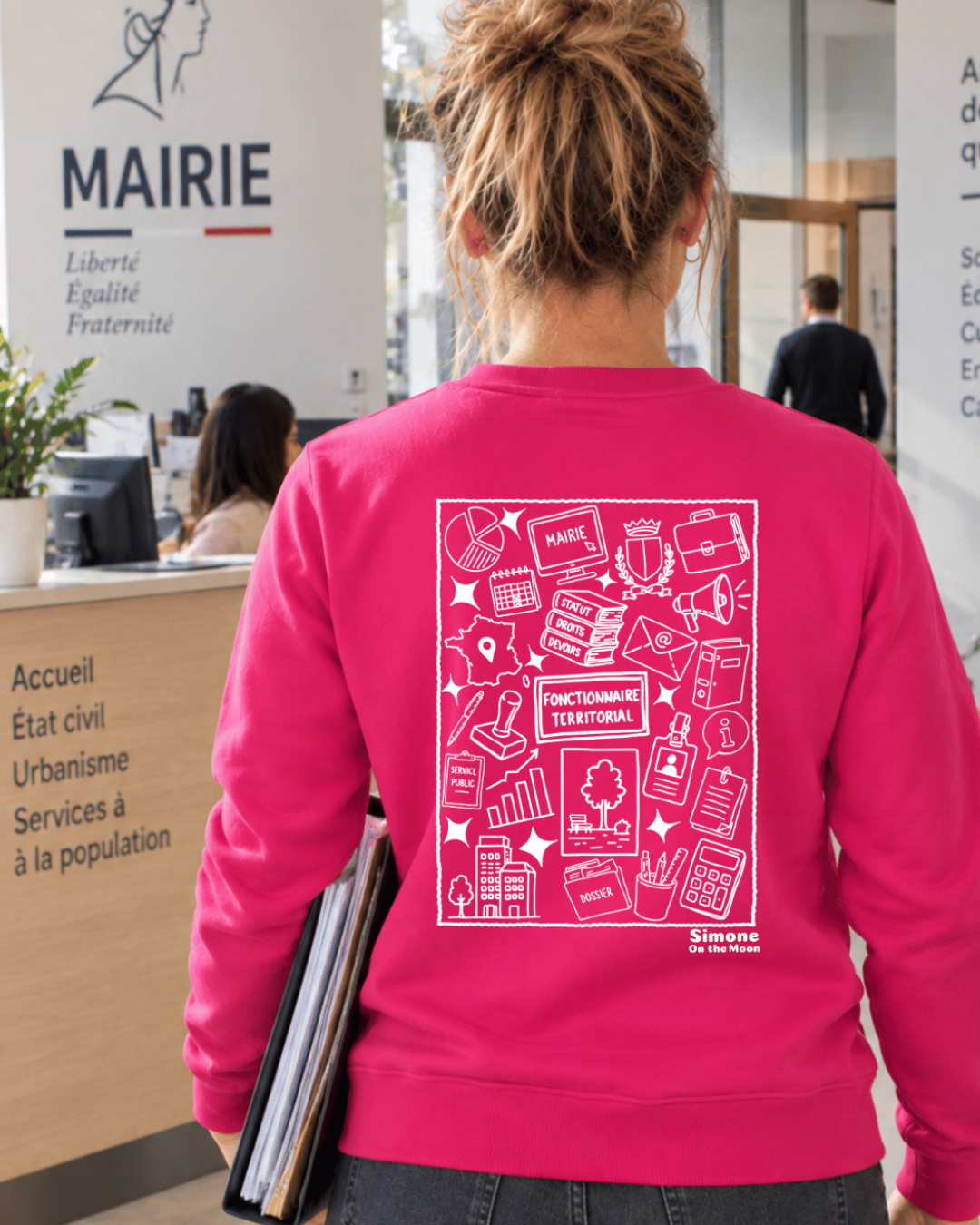 sweat a capuche fushia fonctionnaire territorial