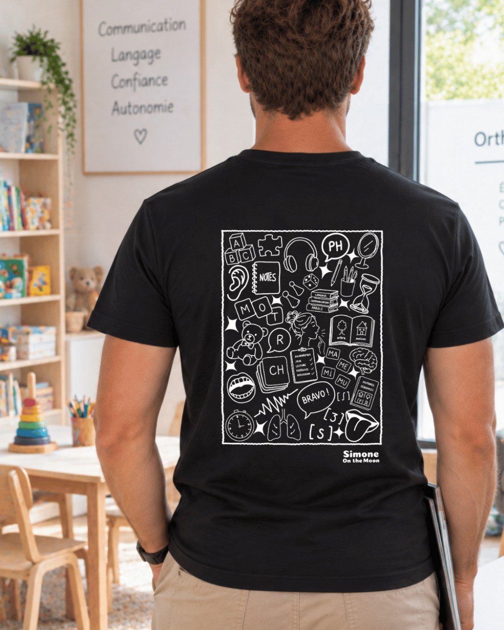 t-shirt noir orthophoniste