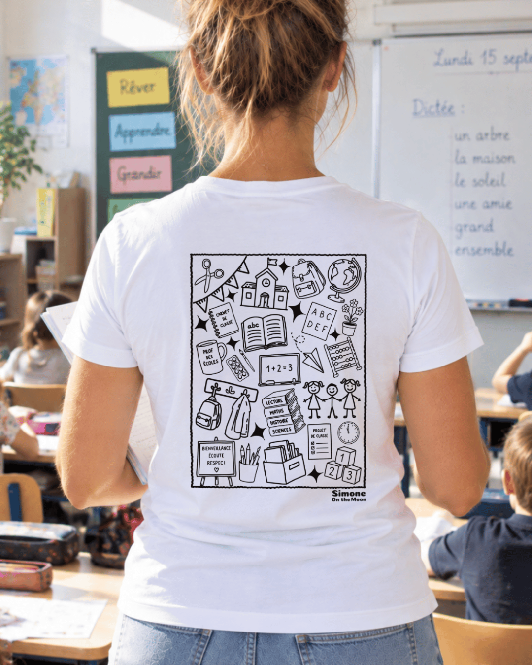 T-shirt blanc professeur des écoles