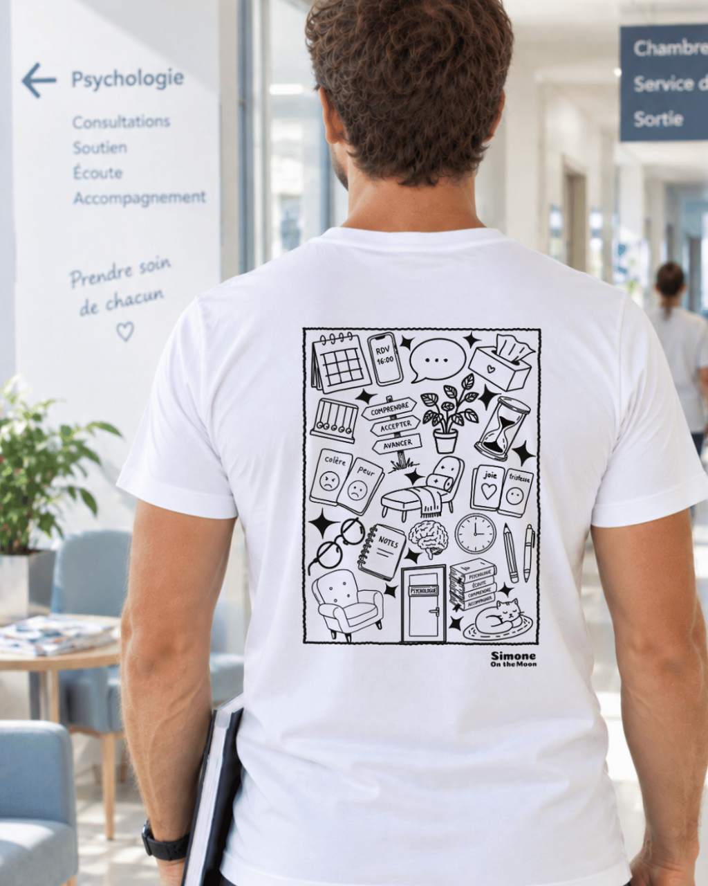 t-shirt blanc psychologue