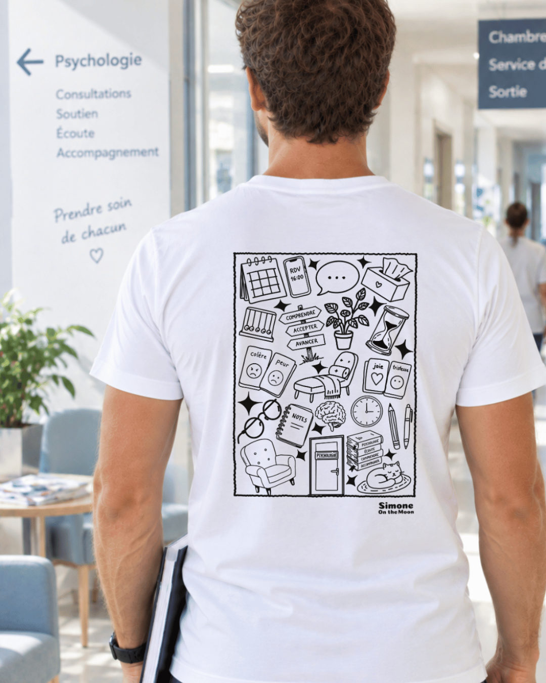t-shirt blanc psychologue