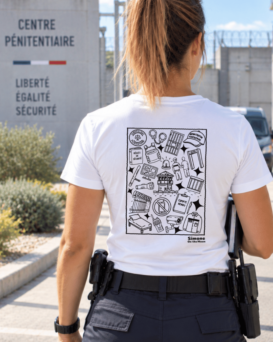 tshirt blanc srveillant pénitentiaire