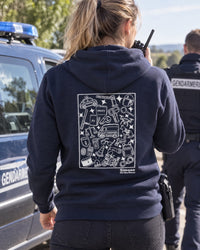 sweat a capuche bleu marine gendarme