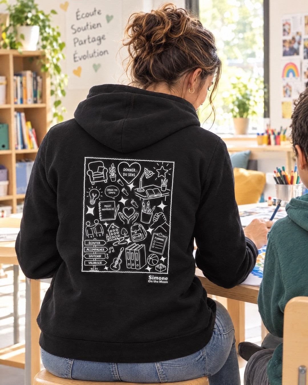 sweat a capuche noir educateur specialisé