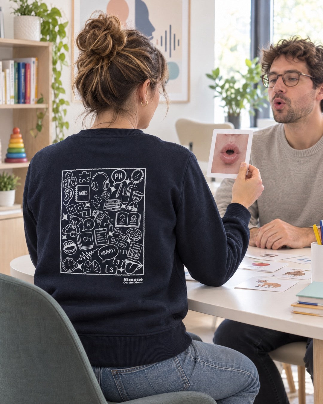 sweat bleu marine orthophoniste