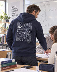 sweat a capuche bleu marine professeur de mathématique