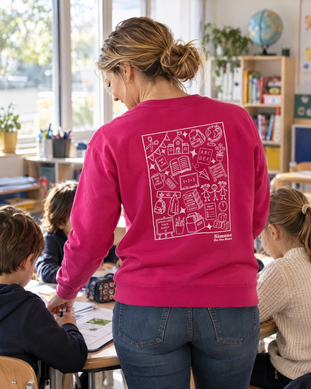 sweat fushia professeur des écoles