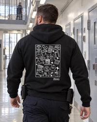 sweat a capuche noir surveillant pénitentiaire