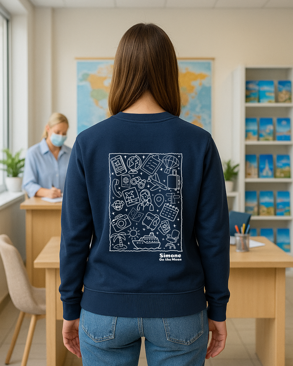 Sweat à capuche Agent de voyage — Bleu marine