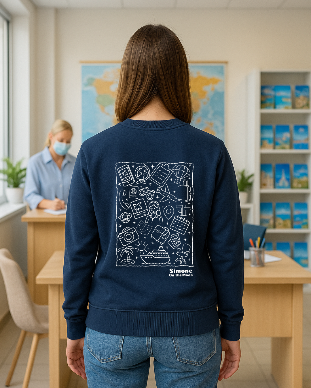 Sweat à capuche Agent de voyage — Bleu marine