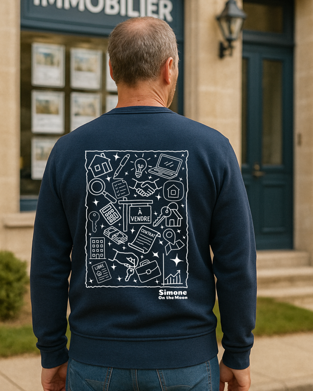 Sweat à capuche Agent immobilier — Bleu marine