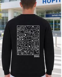 Sweat à capuche Aide-soignant(e) — Noir