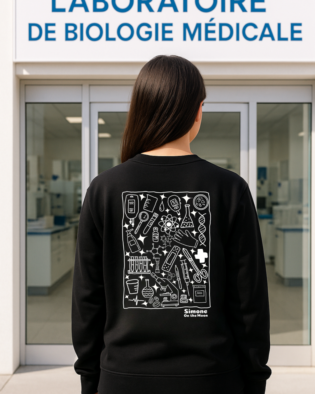 Sweat à capuche Biologiste sanguin — Noir