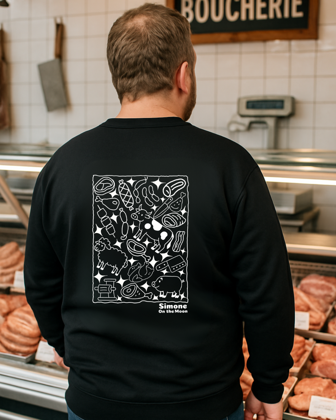 Sweat à capuche Boucher(ère) — Noir