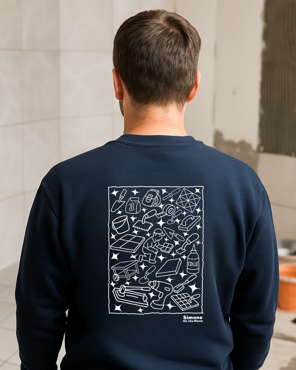 Sweat à capuche Carreleur(se) — Bleu marine