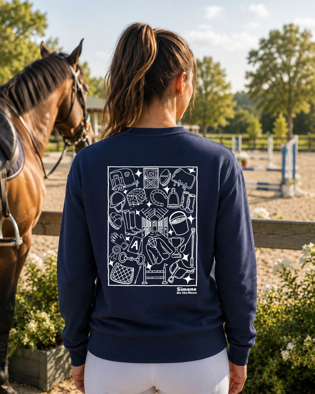 Sweat à capuche Cavalier(ère) — Bleu marine