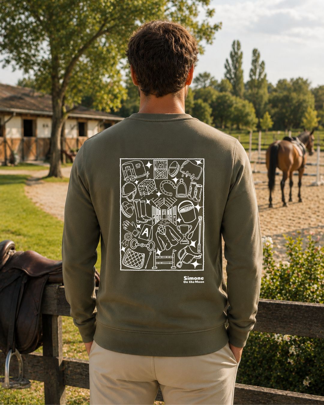 Sweat à capuche Cavalier(ère) — Kaki