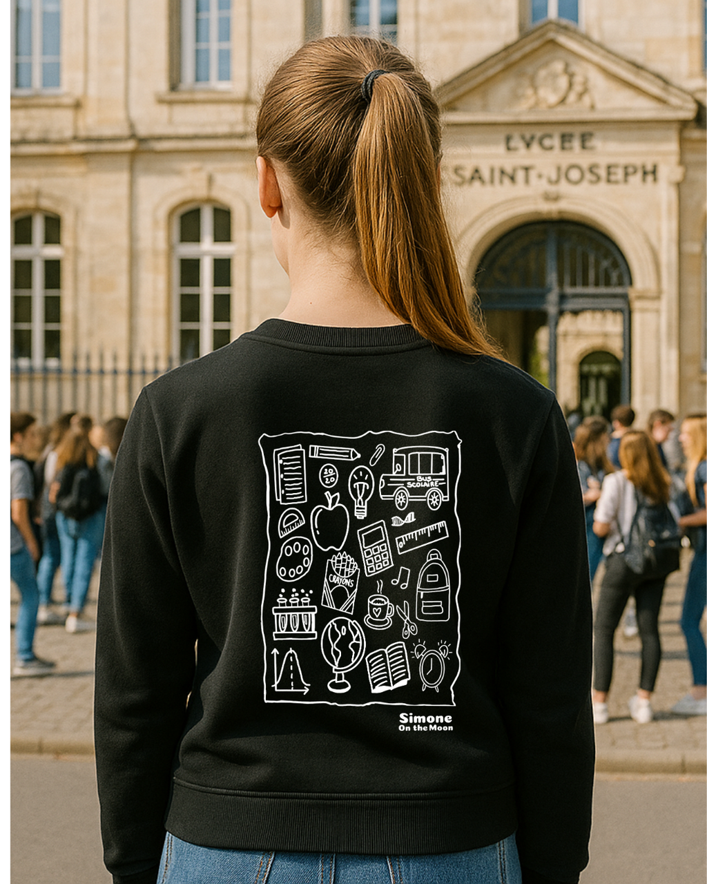 Sweat à capuche Collégien(ne) / Lycéen(ne) — Noir