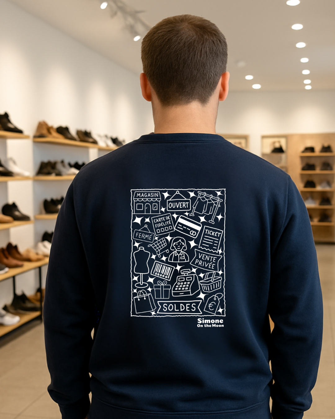 Sweat à capuche Commerçant(e) — Bleu marine