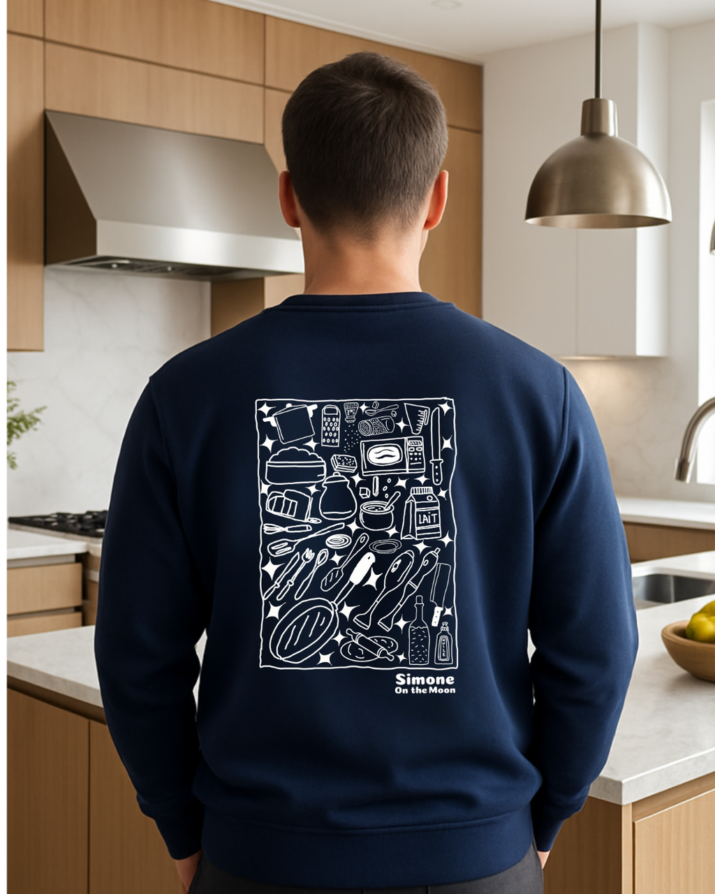 Sweat à capuche Cuisinier(ère) — Bleu marine