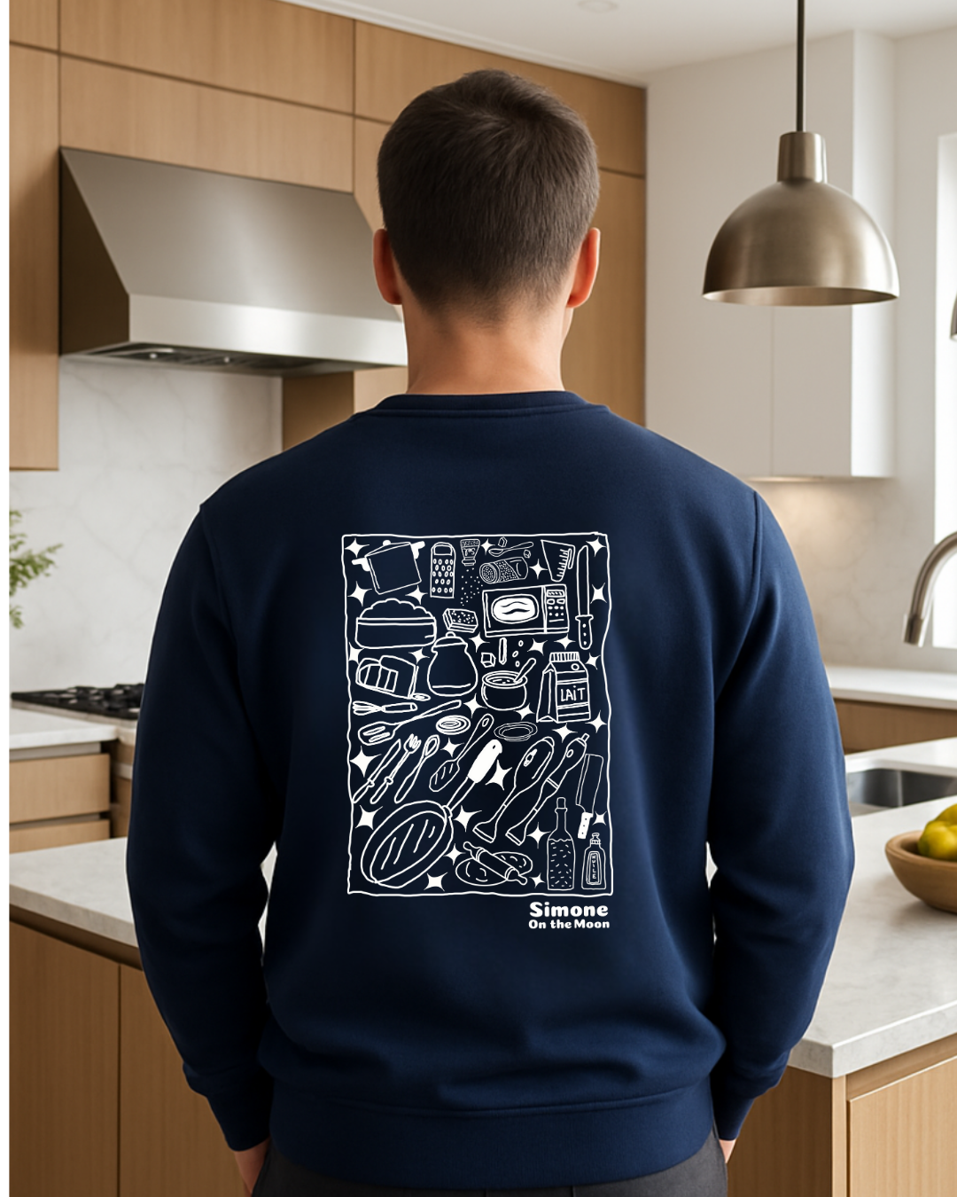 Sweat à capuche Cuisinier(ère) — Bleu marine