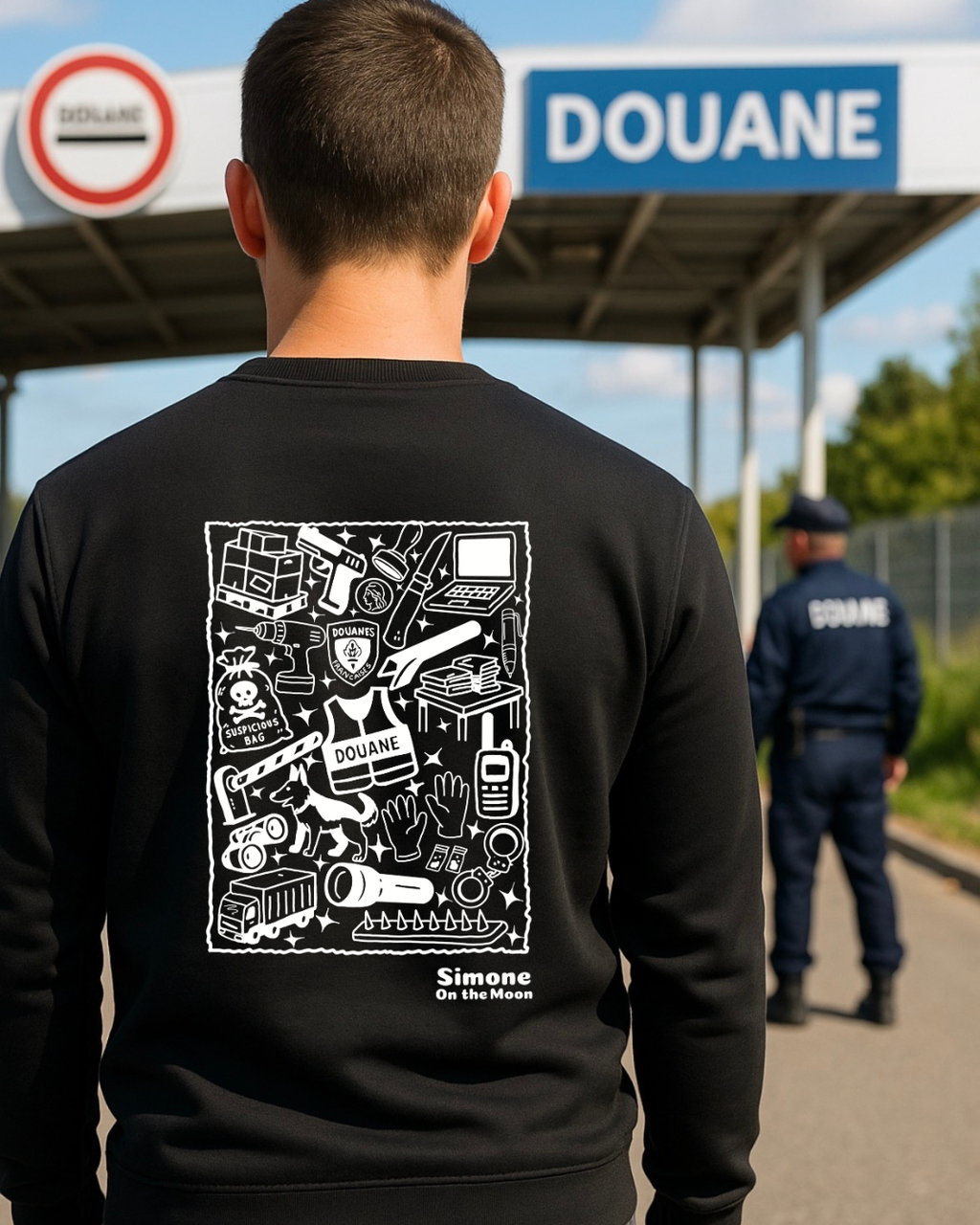 Sweat à capuche Douanier(ère) — Noir
