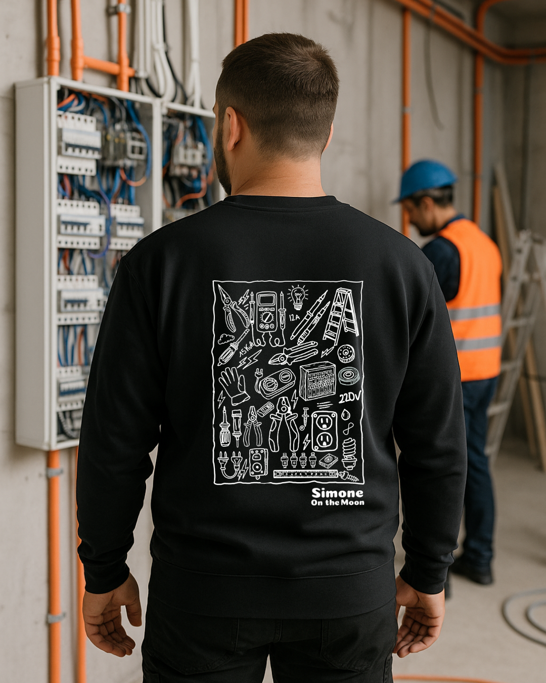 Sweat à capuche Électricien(ne) — Noir