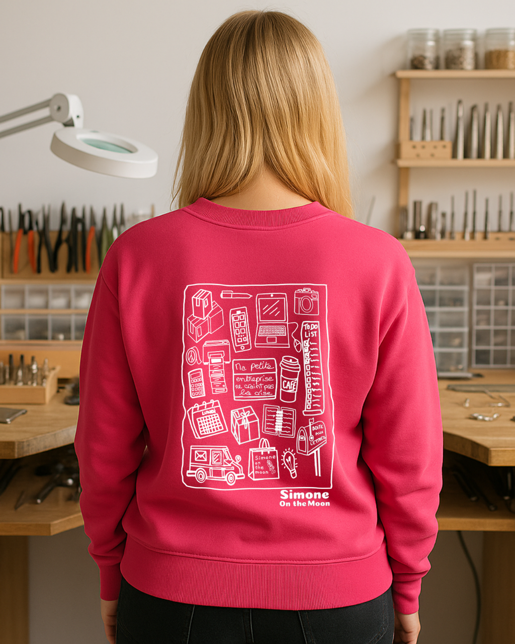 Sweat à capuche Entrepreneur(se) en ligne — Rose