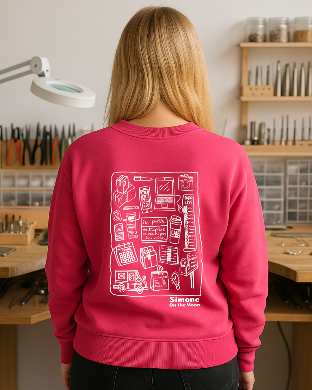 Sweat à capuche Entrepreneur(se) en ligne — Rose