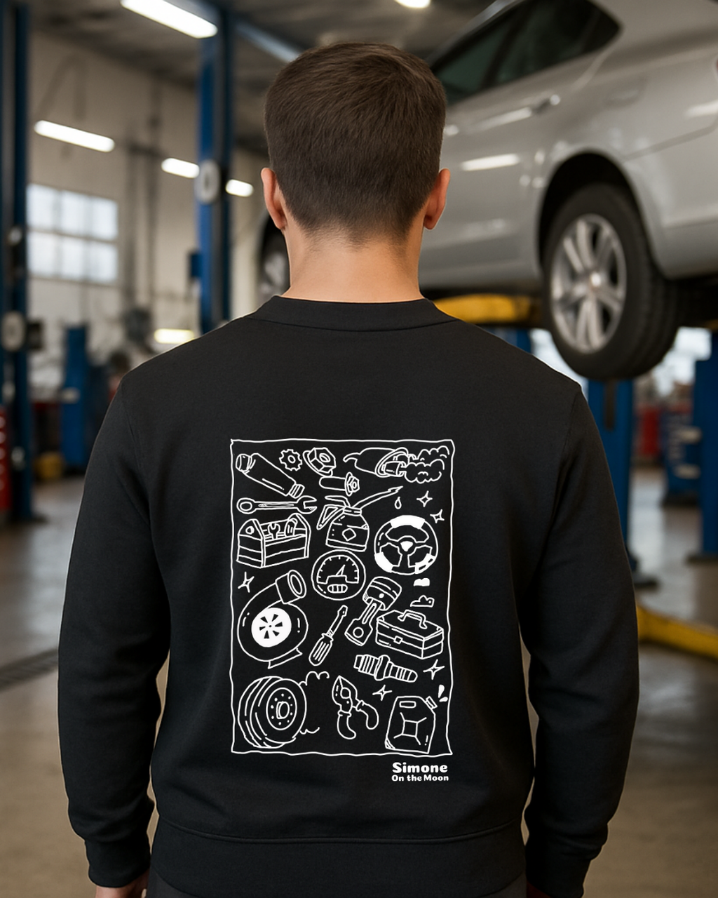 Sweat à capuche Garagiste — Noir