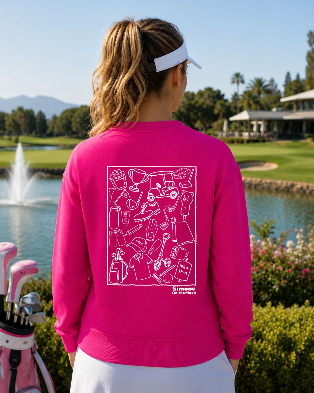 Sweat à capuche Golfeur(se) — Rose