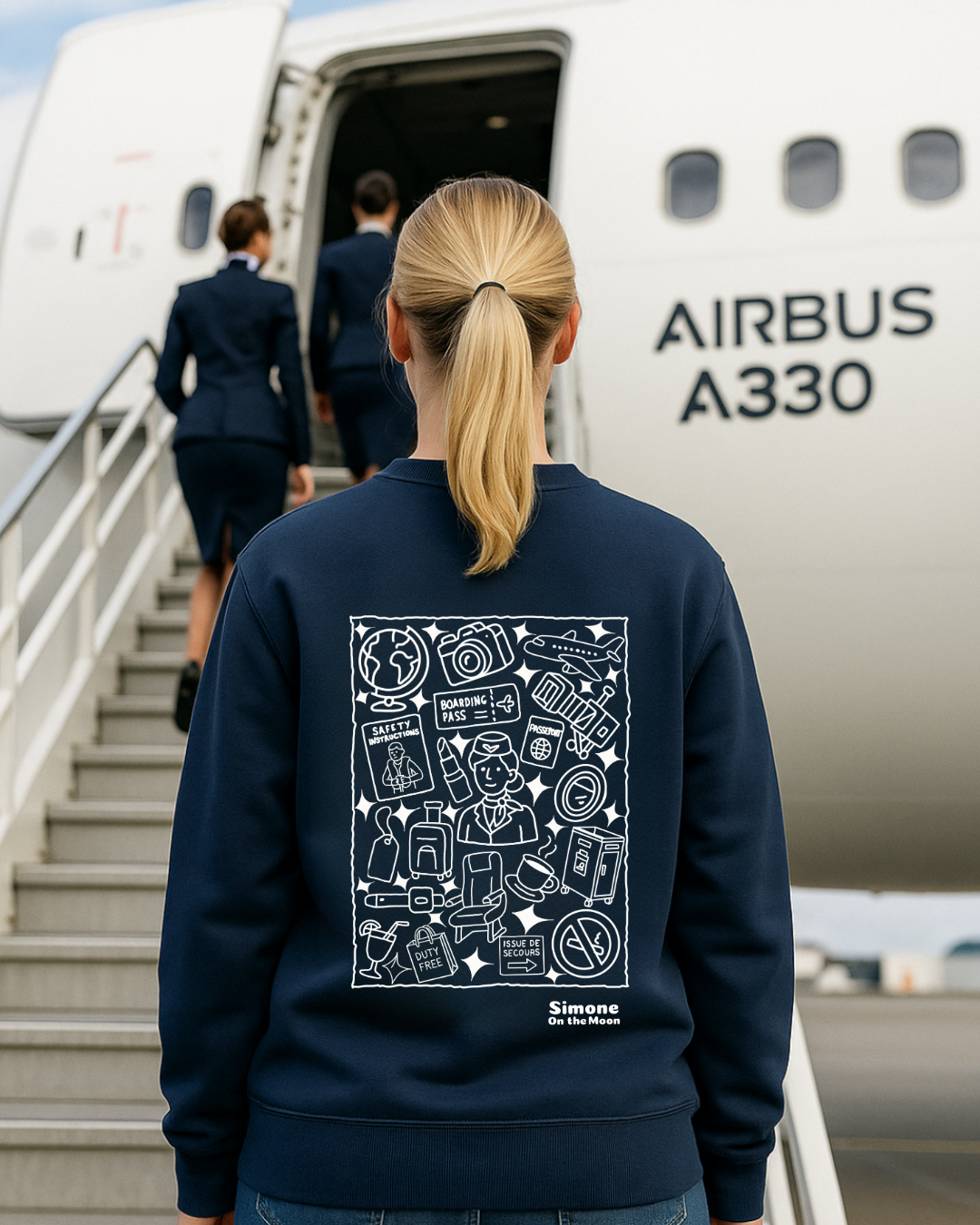 Sweat à capuche Hôtesse de l’air — Bleu marine