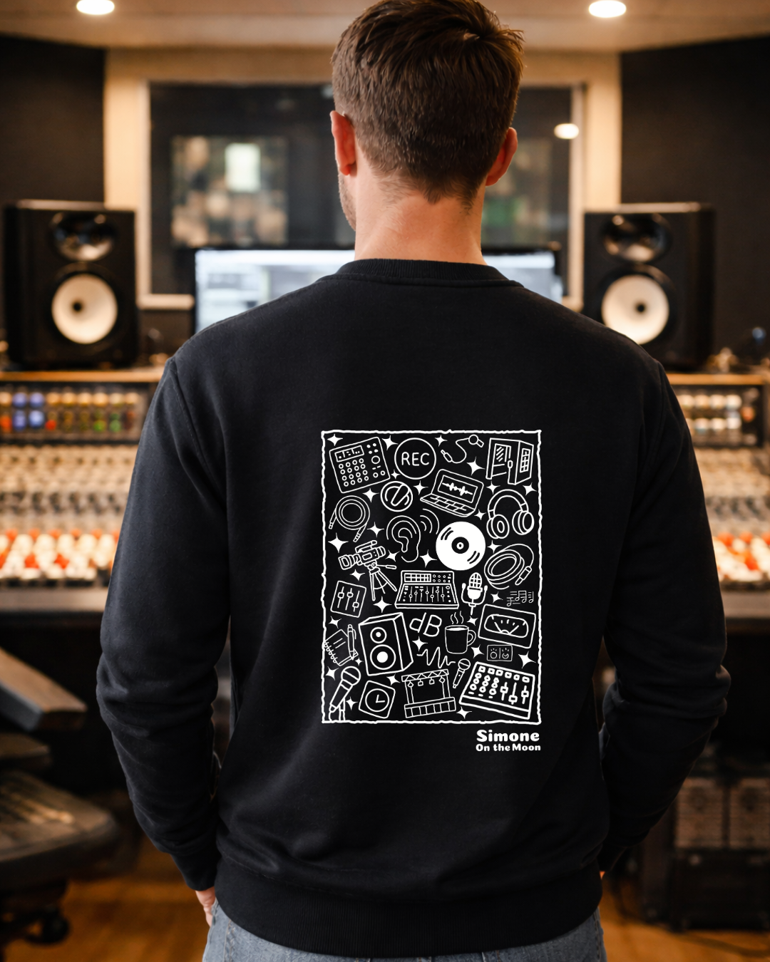 Sweat à capuche Ingénieur(e) du son — Noir