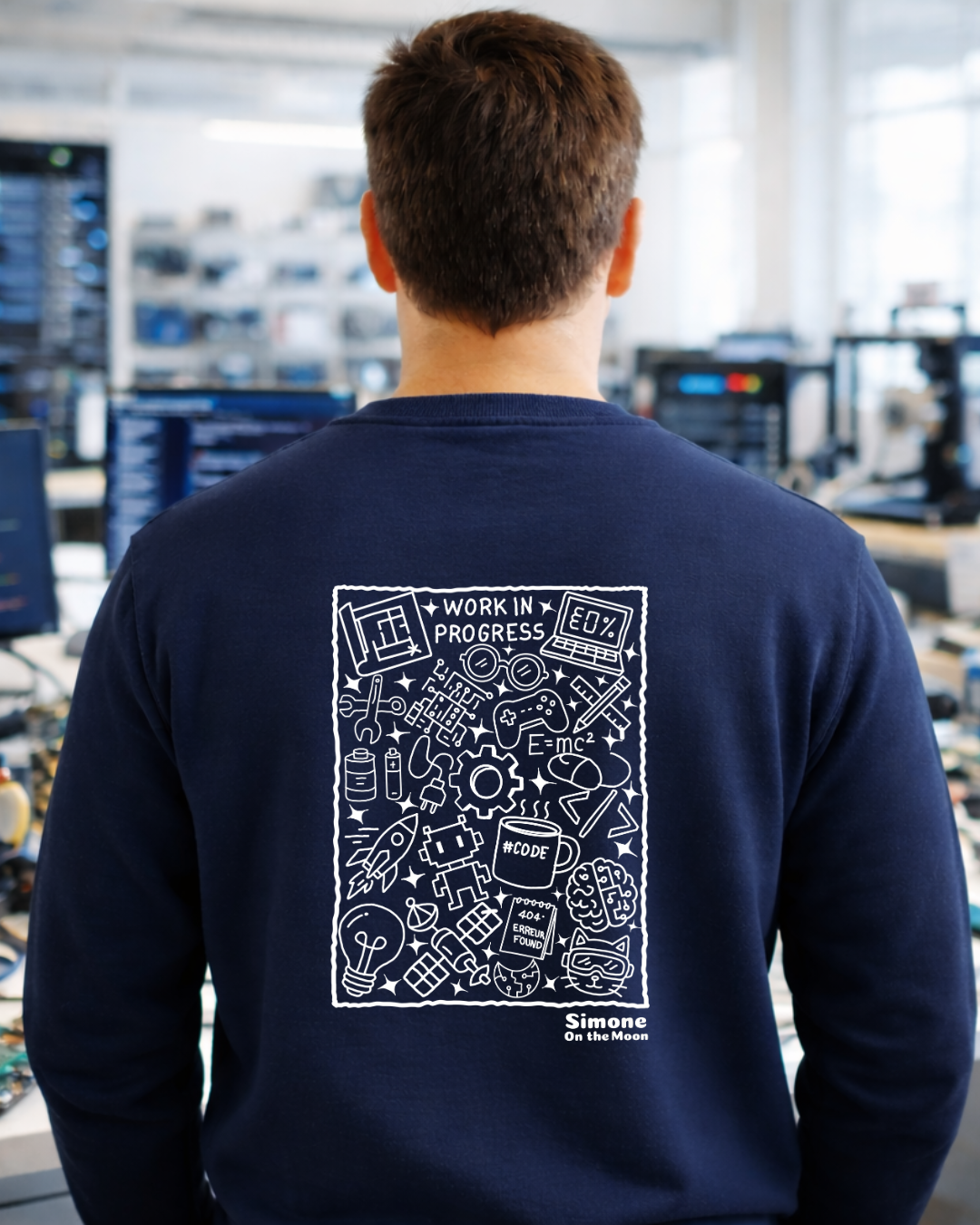 Sweat à capuche Ingénieur(e) geek — Bleu marine