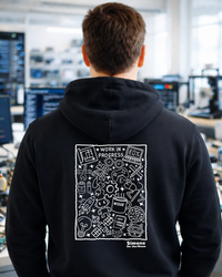 Sweat à capuche Ingénieur(e) geek — Noir