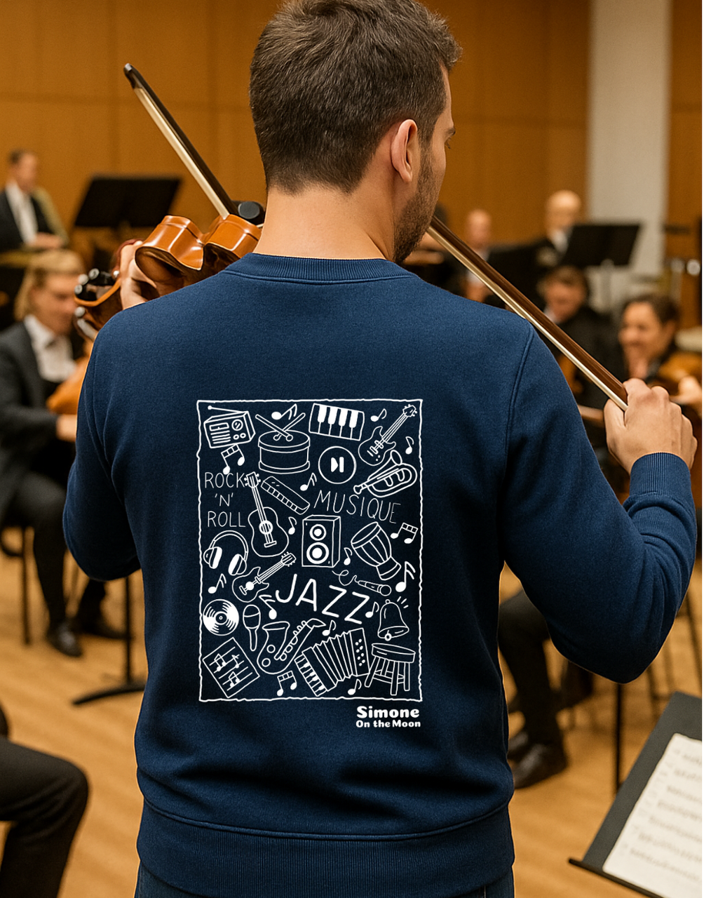 Sweat à capuche Musicien(ne) — Bleu marine