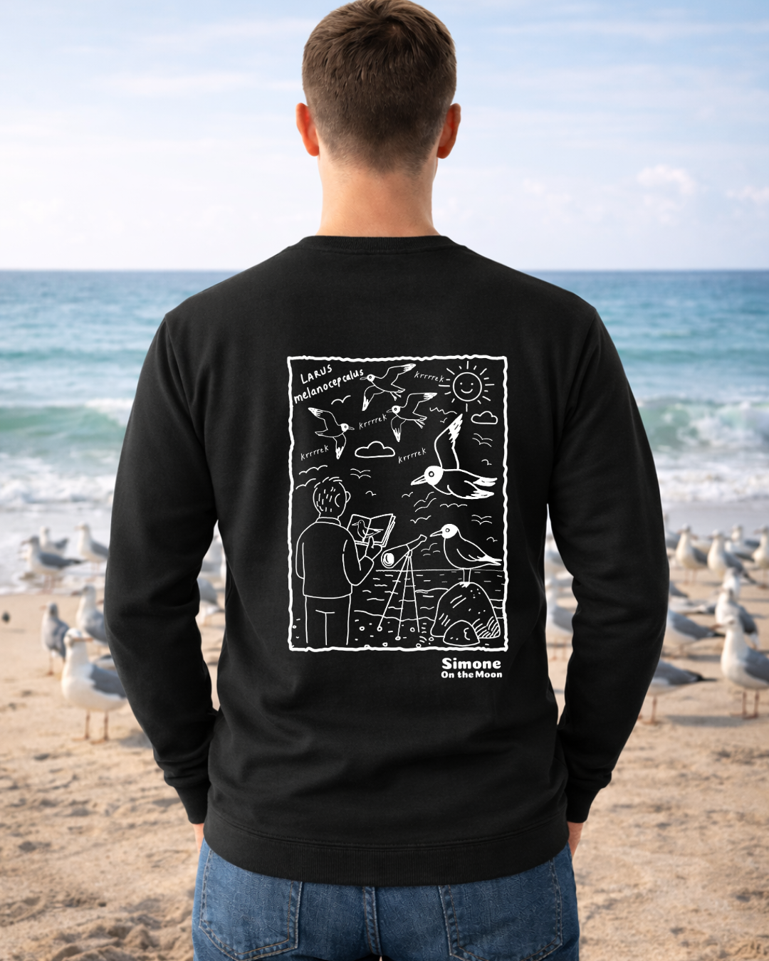 Sweat à capuche Ornithologue marin(e) — Noir