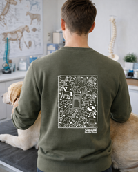 Sweat à capuche Ostéopathe animalier(ère) — Kaki