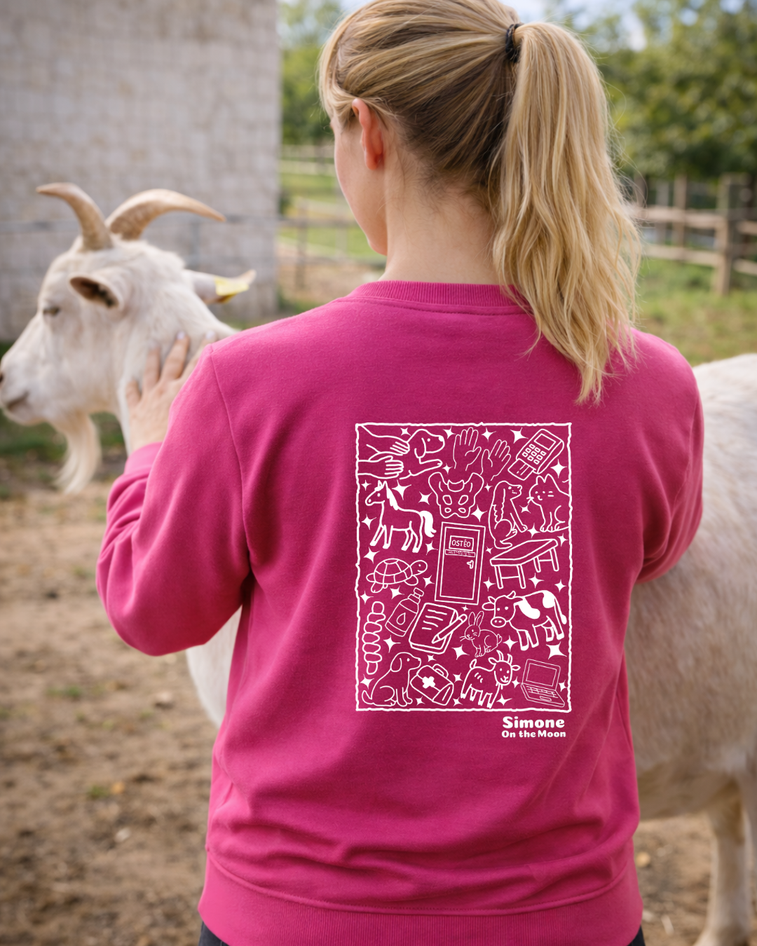 Sweat à capuche Ostéopathe animalier(ère) — Rose