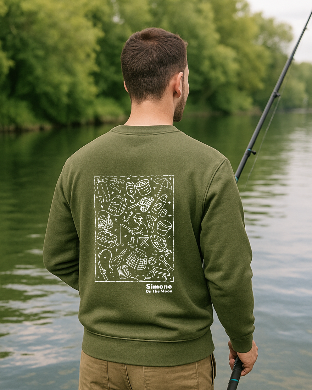Sweat à capuche Pêcheur(se) — Kaki