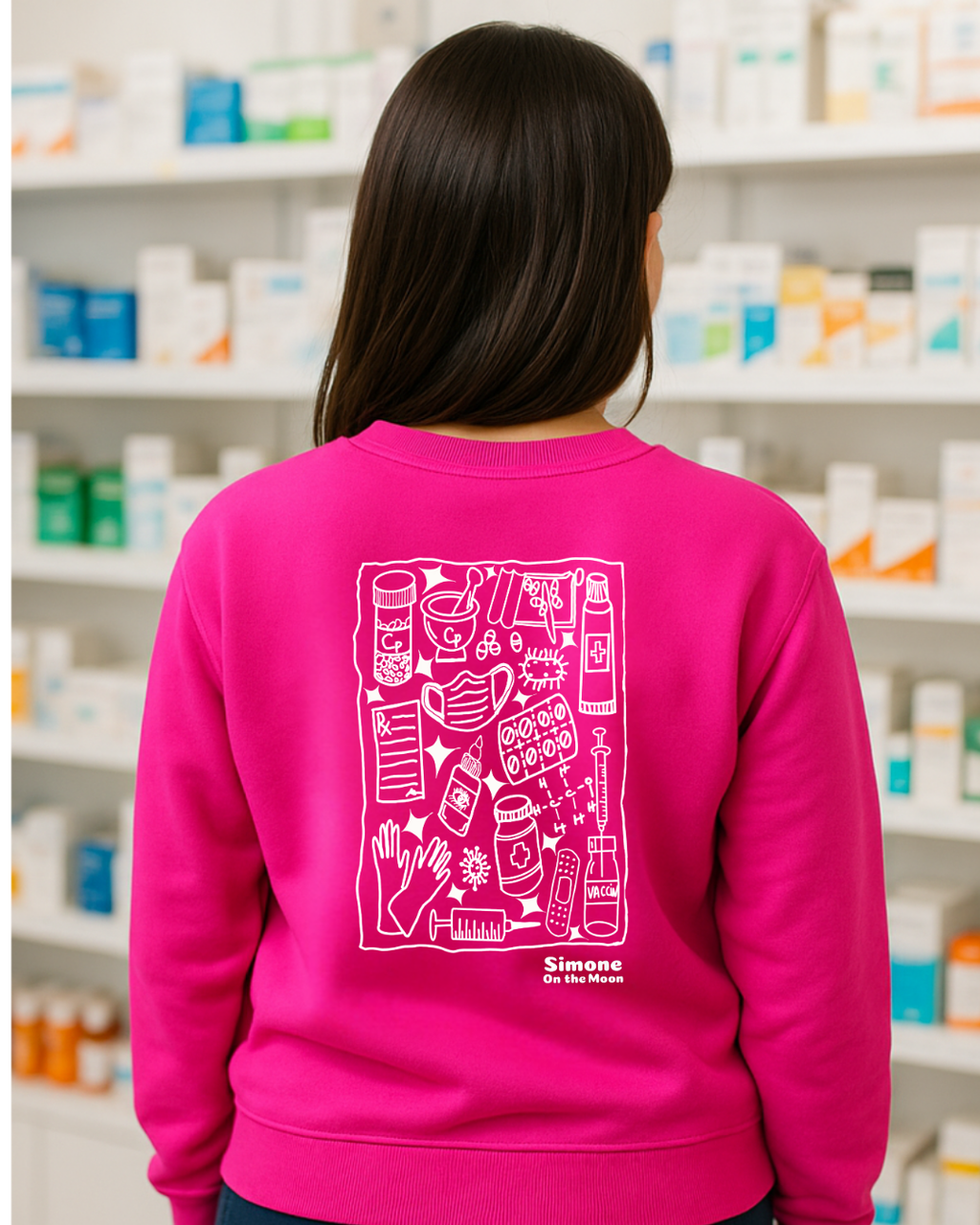 Sweat à capuche Pharmacien(ne) — Rose