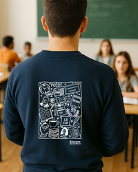 Sweat à capuche Prof de lettres — Bleu marine