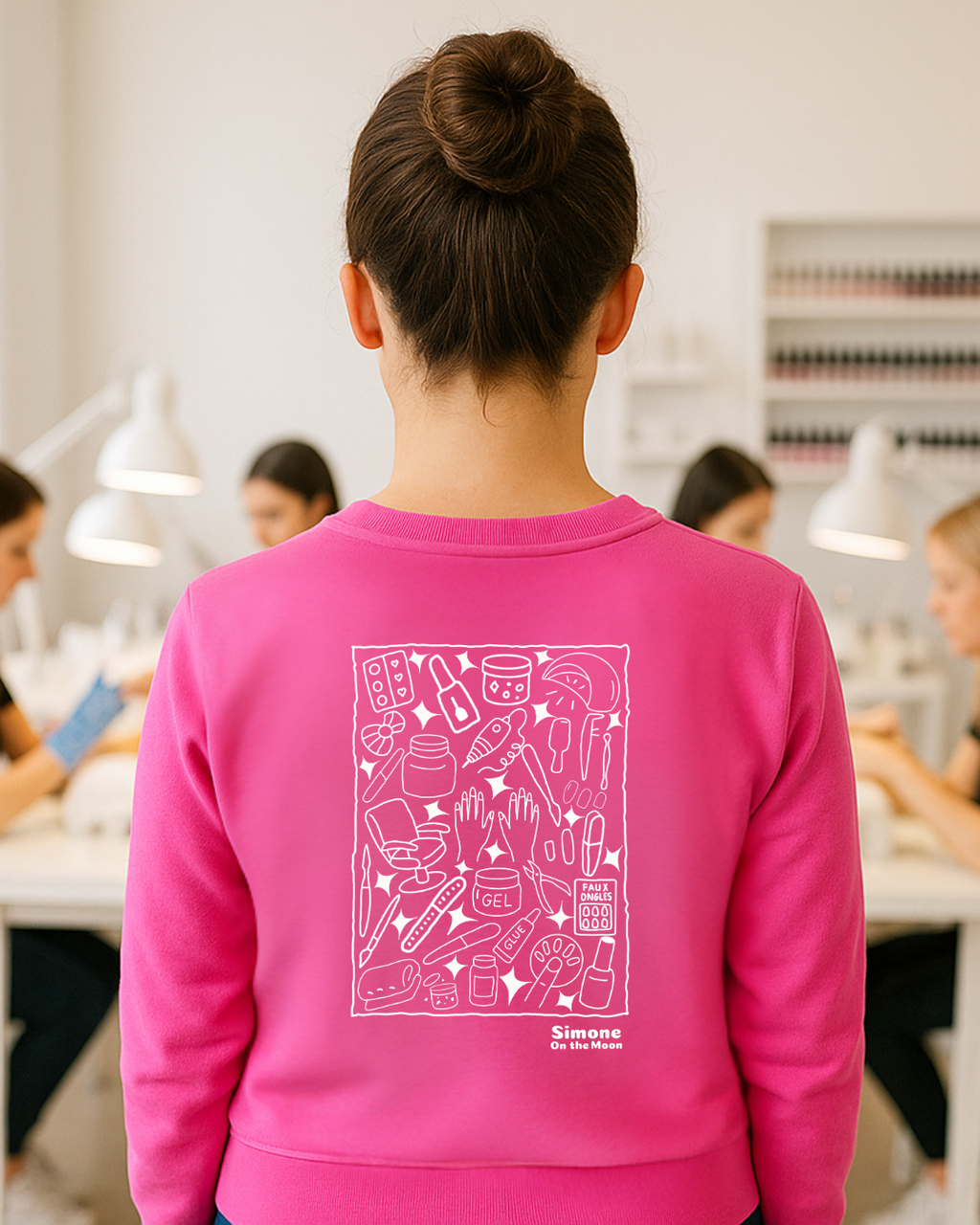 Sweat à capuche Prothésiste ongulaire — Rose